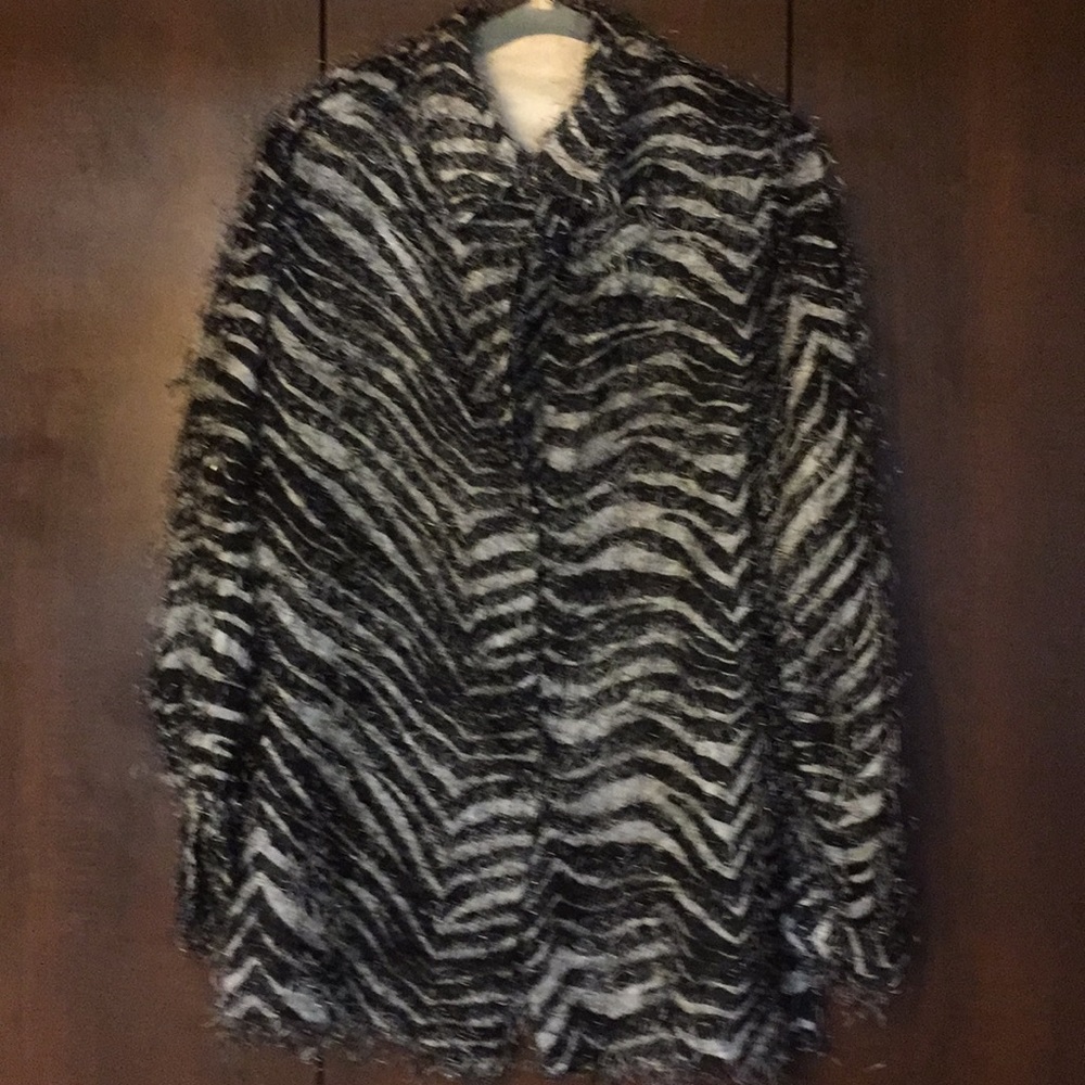 Zebra print frilly blouse